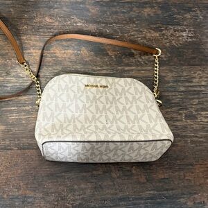 Michael Kors Beige and Gold Crossbody Bag